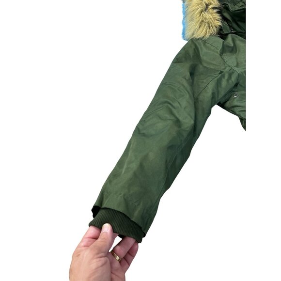 AWAKND LAND 3XL Mens Green Parka Faux Fur Hood WINTER COAT SIZE 3XL SKU 9294 - Picture 2 of 16